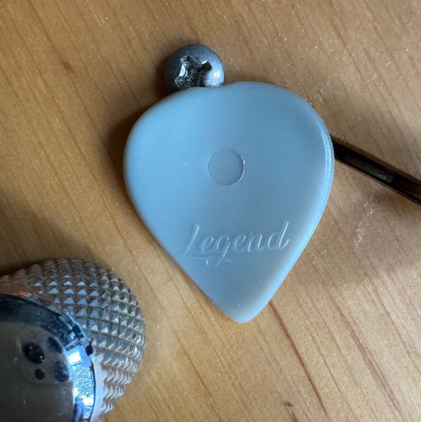 Plettro Legend in nylon grigio, ergonomico, per chitarra elettrica e acustica