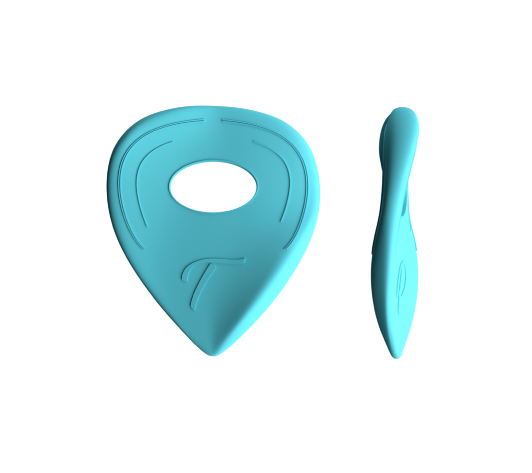 plettro ergonomico Thunder per chitarra elettrica e acustica, per mancini, in resina azzurra, potente e scorrevole
