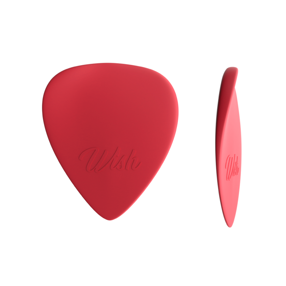 Plettro in nylon per chitarra elettrica e acustica, ideale per un suono preciso e confortevole per professionisti e amatori.